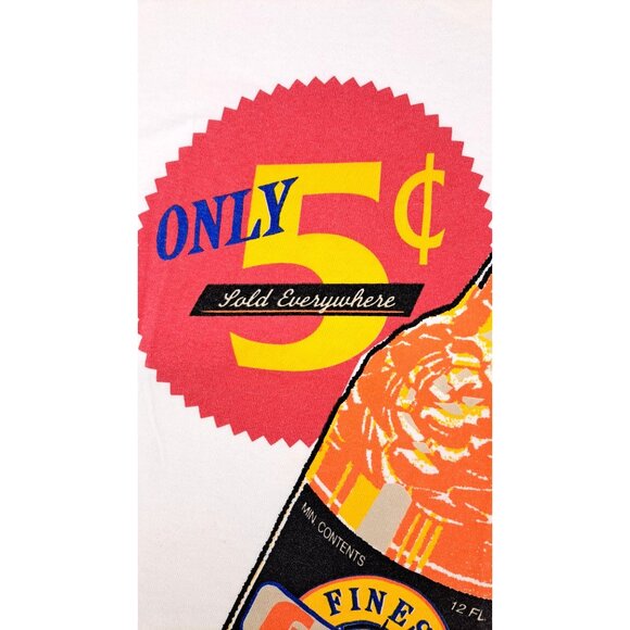 Vintage Guess Originals Graphic T-Shirt Orange Soda Bottle White Finest Snack - Picture 5 of 9
